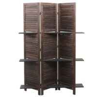 Shabby Paravent Yvelines mit Regalböden ~ braun