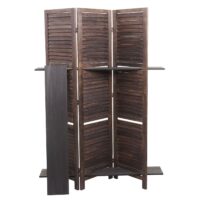 Shabby Paravent Yvelines mit Regalböden ~ braun