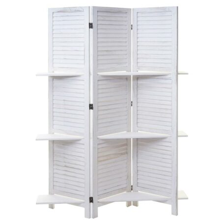 Shabby Paravent Yvelines mit Regalböden ~ weiss