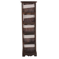Shabby Regal Kommode mit 5 Korbschubladen Vintage ~ braun