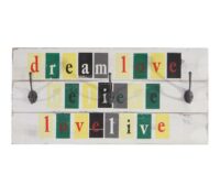 Shabby Wandgarderobe Love-Life mit 3 Haken 30x60cm