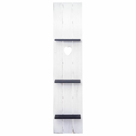 Shabby Wandregal Wandpaneel Holzregal 3 Ablagen 150x33x13cm weiss