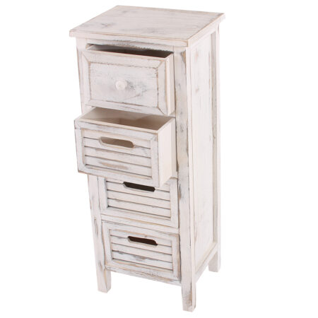 Shaby Chic Kommode 74x30x25cm Vintage weiss