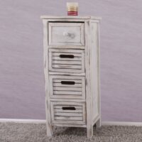 Shaby Chic Kommode 74x30x25cm Vintage weiss