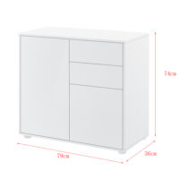 Sideboard Paarl 74x79x36cm mt 2 Schubladen hochglanz