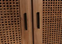 Sideboard Highboard Rattan Akazie Massivholz 82x160x45cm