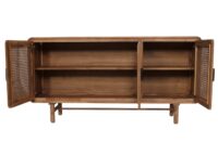 Sideboard Highboard Rattan Akazie Massivholz 82x160x45cm