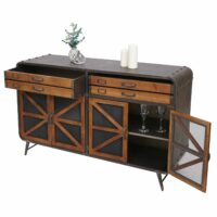 Sideboard Kommode Holz & Metall Industrial 80x126x38cm