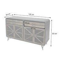 Sideboard Kommode Holz & Metall Industrial 80x126x38cm