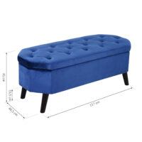 Sitzbank 117cm Bettbank Truhenbank Samt
