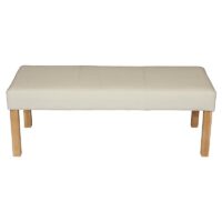 Sitzbank ~ 120x43x49 cm creme helle Beine