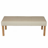 Sitzbank ~ 120x43x49 cm creme helle Beine