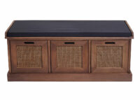 Sitzbank JAM-J49 Garderobenbank mit Staufach 47x110x40cm braun