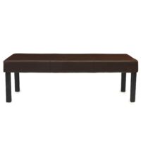 Sitzbank Kunstleder ~ 120x43x49 cm braun dunkle Beine