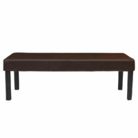 Sitzbank Kunstleder ~ 120x43x49 cm braun dunkle Beine