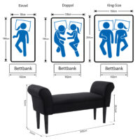 Sitzbank Orient Polsterbank L102 x B31 x H51cm Schwarz