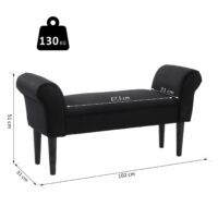 Sitzbank Orient Polsterbank L102 x B31 x H51cm Schwarz