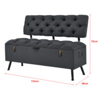 Sitztruhe Sitzbank Malmöhus 110x48x75cm Dunkelgrau
