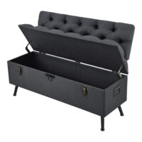 Sitztruhe Sitzbank Malmöhus 110x48x75cm Dunkelgrau