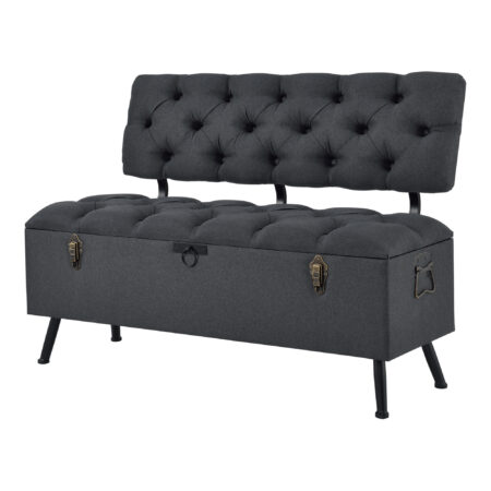 Sitztruhe Sitzbank Malmöhus 110x48x75cm Dunkelgrau