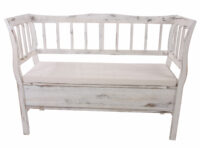 Sitzbank T207 Staufach Kissen weiss shabby