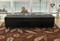 Sitzbank Truhe Kriens XXL Leder ~ schwarz