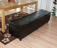 Sitzbank Truhe Kriens XXL Leder ~ schwarz