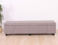 Sitzbank Truhe Kriens XXL Textil 180x45x45cm ~ grau