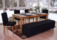 Sitzbank Truhe Kriens XXL Textil 180x45x45cm ~ grau