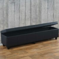 Sitzbank Truhe Kriens XXL schwarz matt ~ 180