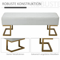 Sitzbank für Schlafzimmer goldene Füsse