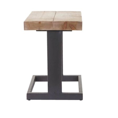 Sitzhocker Industrie Tanne Stahl  rustikal massiv 48x36x32cm