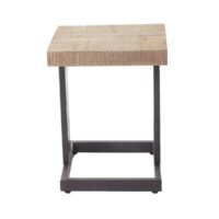 Sitzhocker Industrie Tanne Stahl rustikal massiv 48x36x32cm