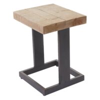 Sitzhocker Industrie Tanne Stahl rustikal massiv 48x36x32cm