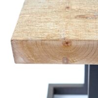 Sitzhocker Industrie Tanne Stahl rustikal massiv 48x36x32cm