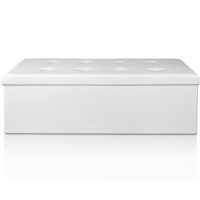 Sitztruhe Wäschekorb Wäschetruhe 114x40x40 cm weiss