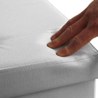 Sitztruhe Wäschekorb Wäschetruhe 114x40x40 cm weiss