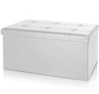 Sitztruhe Wäschekorb Wäschetruhe 80x40x40 cm weiss