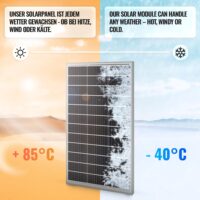 Solarpanel Monokristallin - 130W 18V für 12V Batterien Photovoltaik