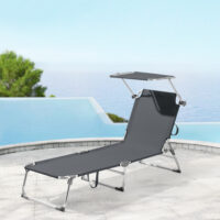 Sonnenliege Legorreta mit Sonnendach Dunkelgrau