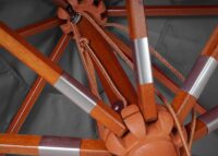 Sonnenschirm JAM-C57 Holz eckig 3x3m Seilzug anthrazit