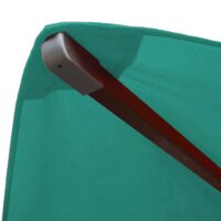 Sonnenschirm JAM-C57 Holz eckig 3x3m Seilzug blau-grün