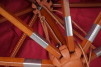 Sonnenschirm JAM-C57 Holz eckig 4x4m Seilzug bordeaux