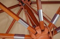 Sonnenschirm JAM-C57 Holz eckig 4x4m Seilzug creme