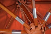 Sonnenschirm JAM-C57 Holz eckig 4x4m Seilzug terracotta