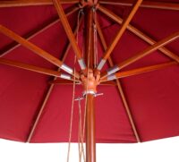 Sonnenschirm JAM-C57 Holz rund Ø3m Seilzug bordeaux