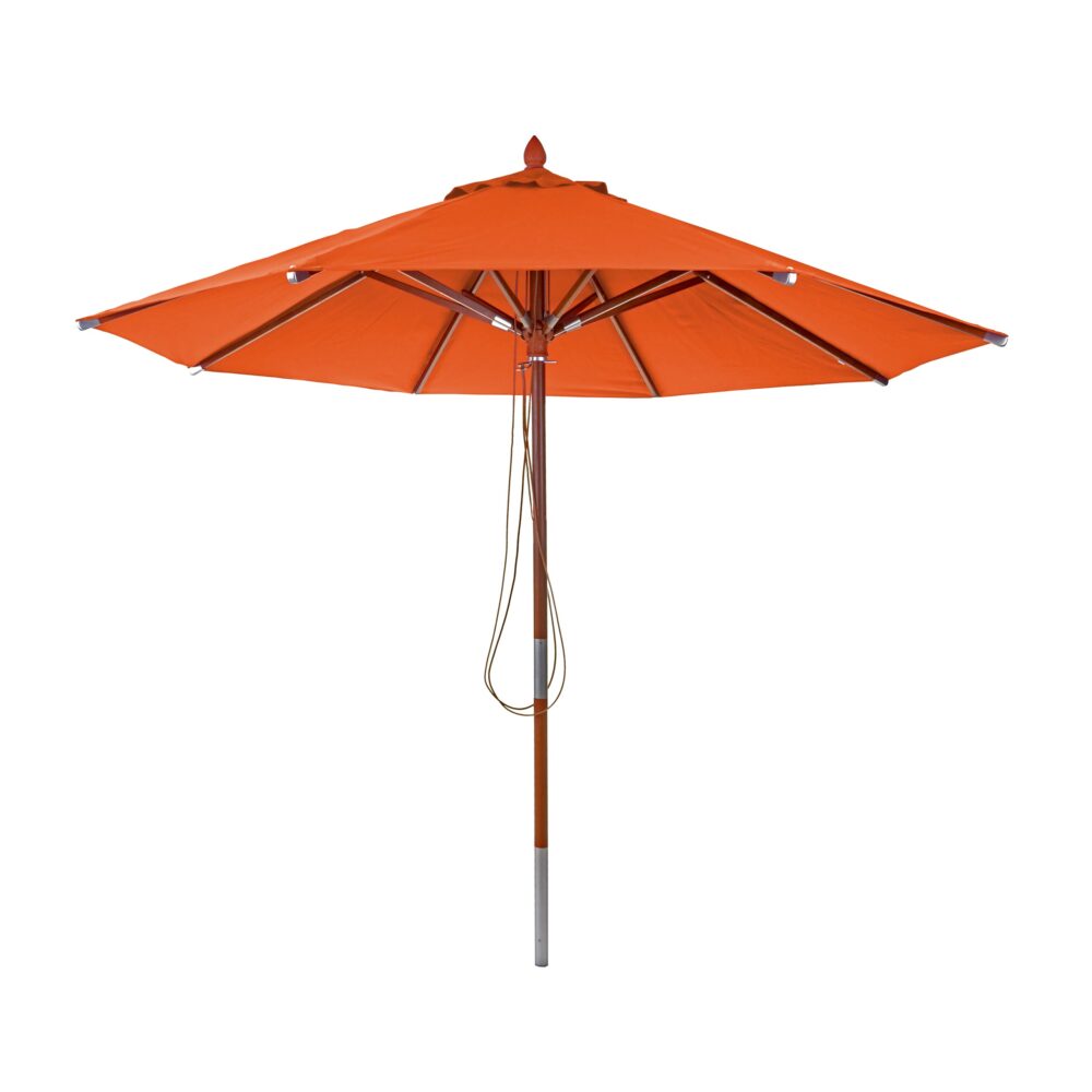 Sonnenschirm JAM-C57 Holz rund Ø3m Seilzug terracotta