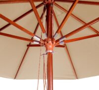 Sonnenschirm JAM-C57 Holz rund Ø4m Seilzug creme