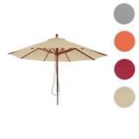 Sonnenschirm JAM-C57 Holz rund Ø4m Seilzug creme