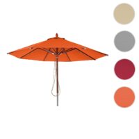 Sonnenschirm JAM-C57 Holz rund Ø4m Seilzug terracotta